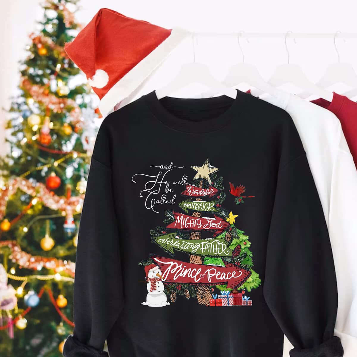Christmas Bible Verse And He Will Be Called Christian Christmas T-Shirt Christmas Bible Verse And He Will Be Called Christian Christmas T-Shirt