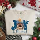 Christmas Nativity Scene Joy To The World Jesus Holy Night T-Shirt