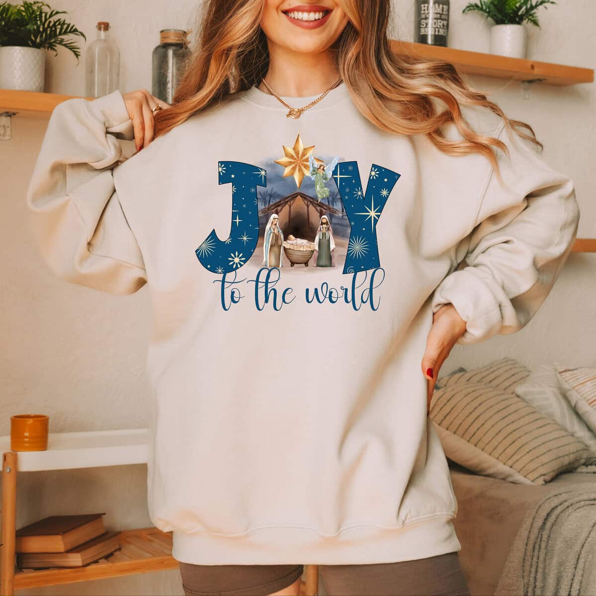 Christmas Nativity Scene Joy To The World Jesus Holy Night T-Shirt Christmas Nativity Scene Joy To The World Jesus Holy Night T-Shirt