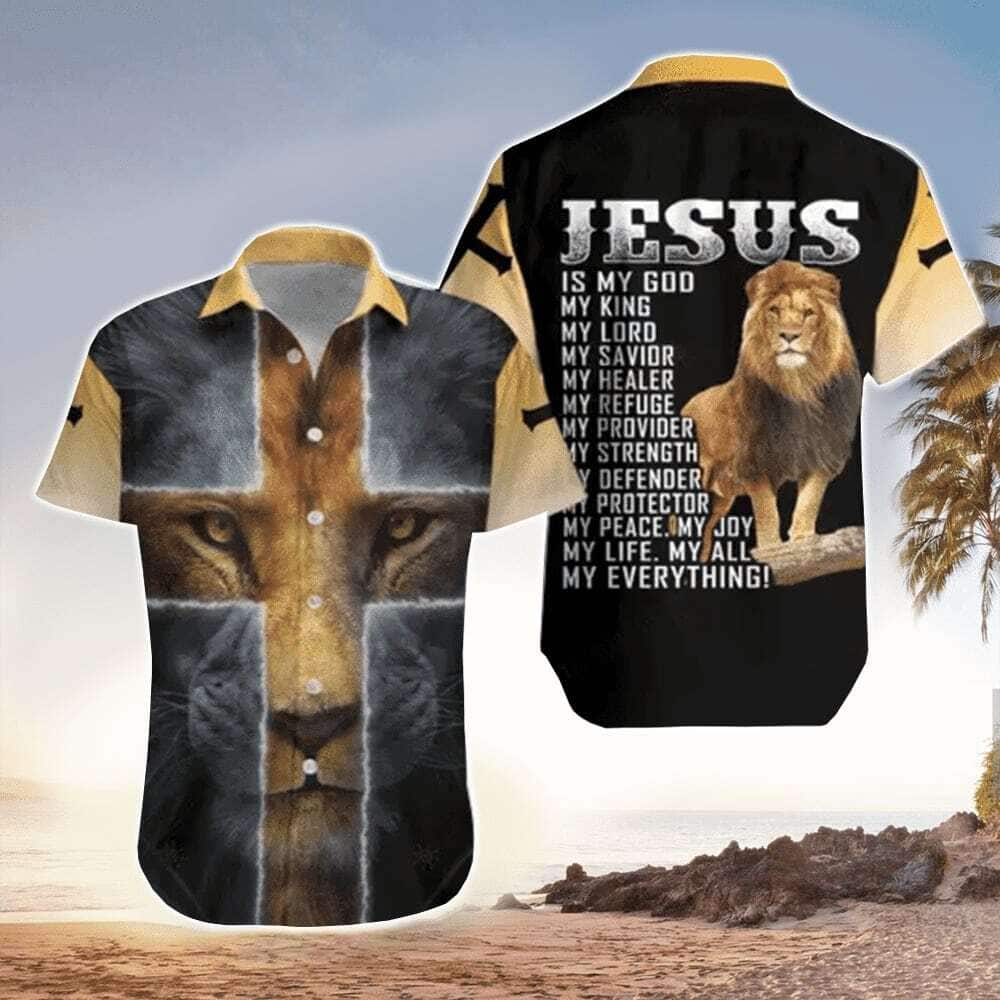 Jesus Is My Everything Jesus With Lion Christian Faith Religious Hawaiian Shirt Jesus Is My Everything Jesus With Lion Christian Faith Religious Hawaiian Shirt