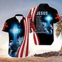 Jesus Is My Everything Jesus With Lion And Christian Cross Christian US Flag Hawaiian Shirt