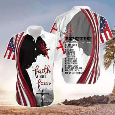 Jesus Is My Everything Jesus Christian Religious US Flag Hawaiian Shirt