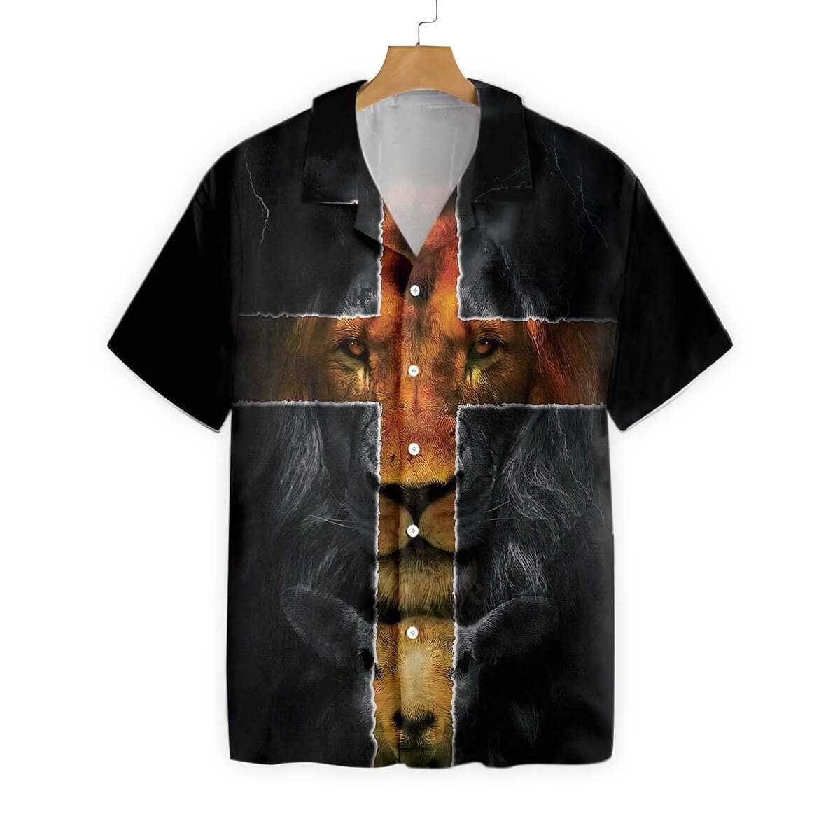 Jesus Amazing Lion And Lamb Christian Cross Hawaiian Shirt Jesus Amazing Lion And Lamb Christian Cross Hawaiian Shirt
