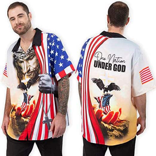 Independence Day Patriotic Christian US Flag Cross Jesus 4th Of July Hawaiian Shirt Independence Day Patriotic Christian US Flag Cross Jesus 4th Of July Hawaiian Shirt