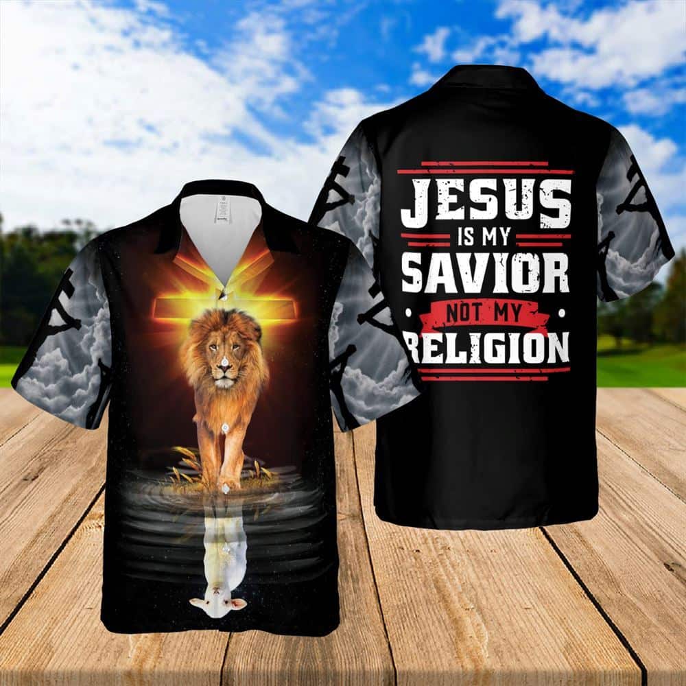 Jesus Is My Savior Jesus Lion Lamp Religious Christian Hawaiian Shirt Jesus Is My Savior Jesus Lion Lamp Religious Christian Hawaiian Shirt