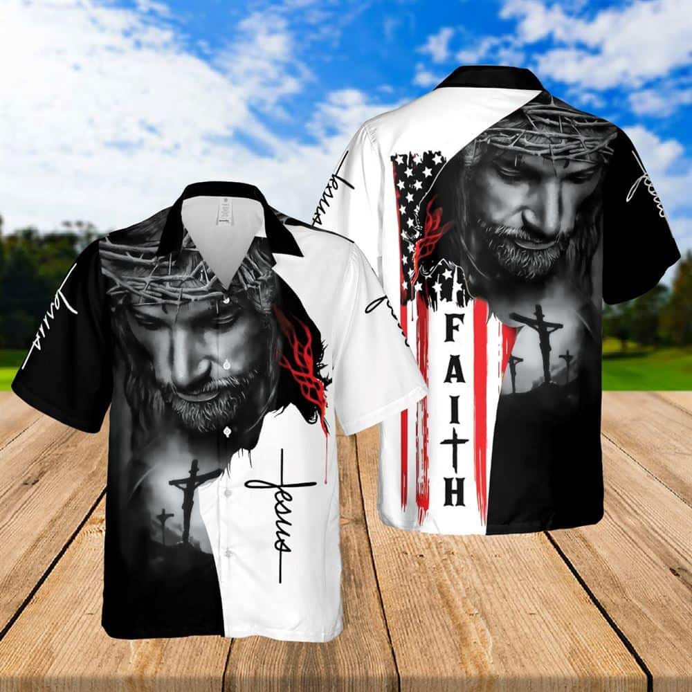 Jesus Faith Religious Christian US Flag Cross 4th Of July Hawaiian Shirt Jesus Faith Religious Christian US Flag Cross 4th Of July Hawaiian Shirt