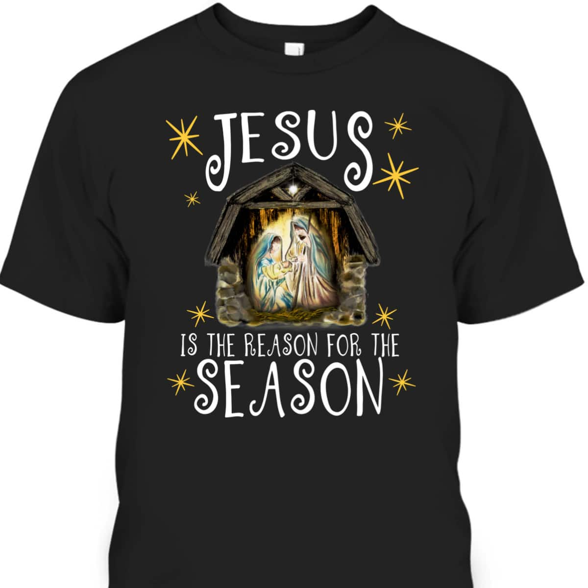 Christmas Nativity Jesus Is The Reason For The Season Manger Christian T-Shirt