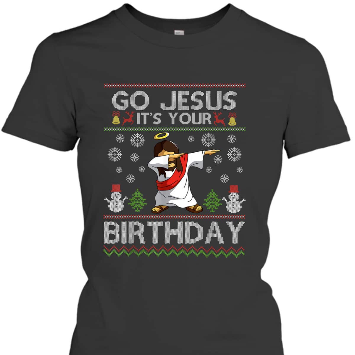 Christian Go Jesus It's Your Birthday Dabbing Christmas T-Shirt