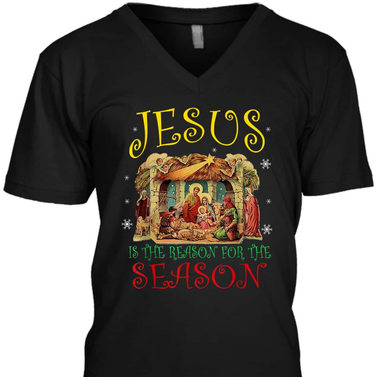 Christian Christmas Nativity Jesus Is The Reason For The Season Manger T-Shirt Christian Christmas Nativity Jesus Is The Reason For The Season Manger T-Shirt