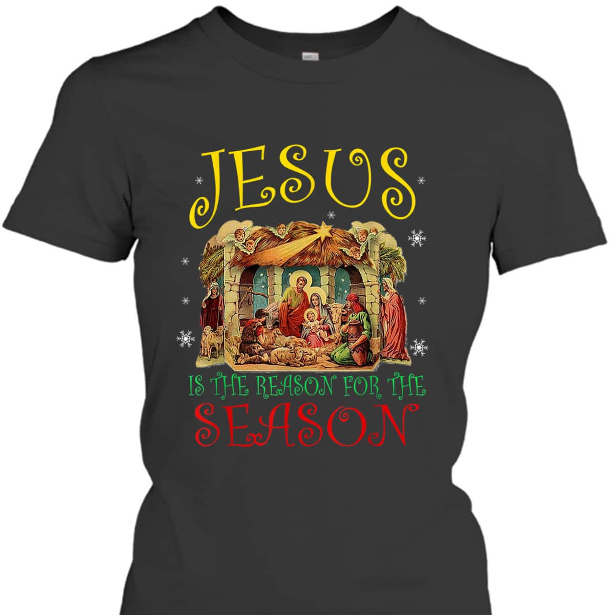 Christian Christmas Nativity Jesus Is The Reason For The Season Manger T-Shirt Christian Christmas Nativity Jesus Is The Reason For The Season Manger T-Shirt