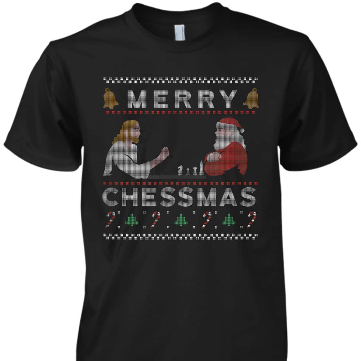 Jesus And Santa Playing Chess Merry Chessmas Christmas Chess T-Shirt Jesus And Santa Playing Chess Merry Chessmas Christmas Chess T-Shirt
