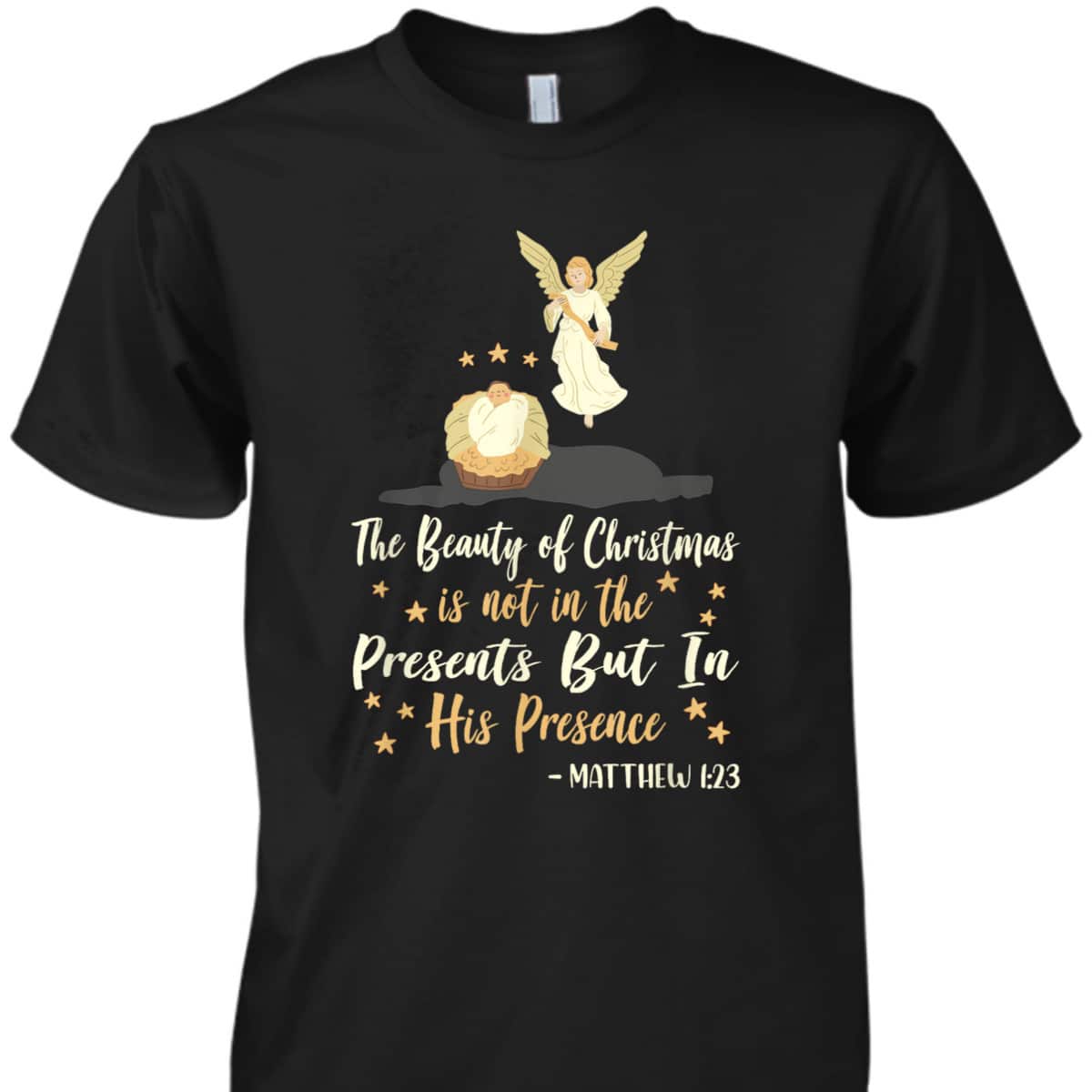 The Beauty Of Christmas Christian Nativity Season Bible Verse Matthew 1:23 T-Shirt The Beauty Of Christmas Christian Nativity Season Bible Verse Matthew 1:23 T-Shirt