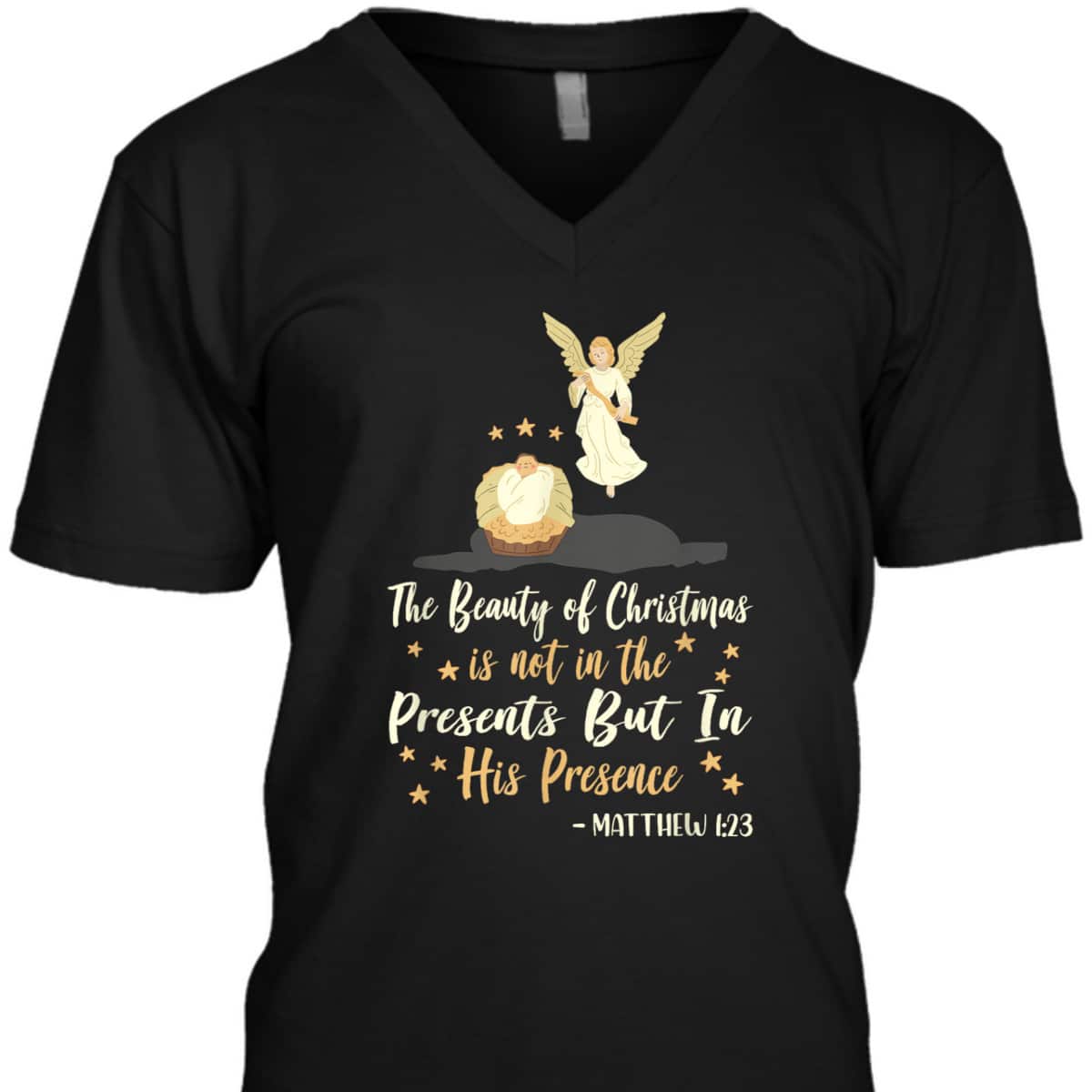 The Beauty Of Christmas Christian Nativity Season Bible Verse Matthew 1:23 T-Shirt The Beauty Of Christmas Christian Nativity Season Bible Verse Matthew 1:23 T-Shirt