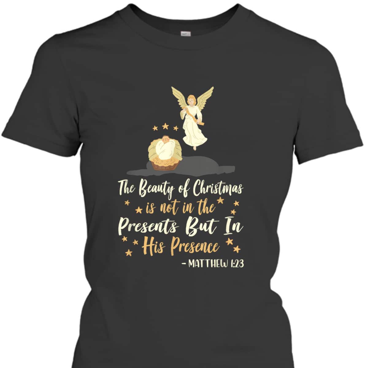 The Beauty Of Christmas Christian Nativity Season Bible Verse Matthew 1:23 T-Shirt The Beauty Of Christmas Christian Nativity Season Bible Verse Matthew 1:23 T-Shirt