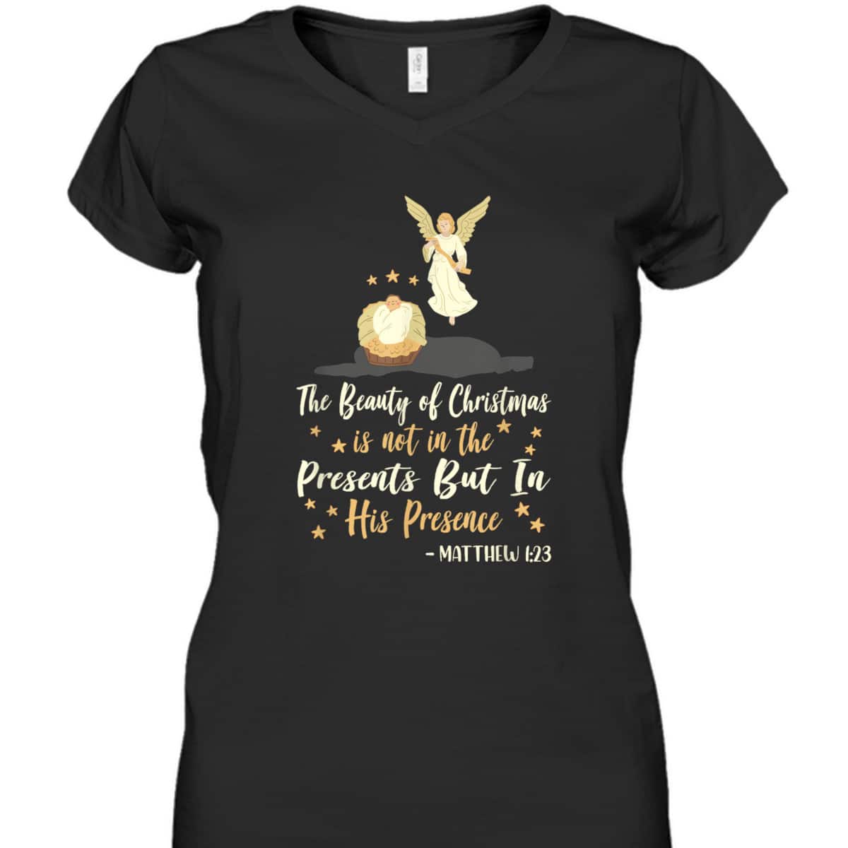 The Beauty Of Christmas Christian Nativity Season Bible Verse Matthew 1:23 T-Shirt The Beauty Of Christmas Christian Nativity Season Bible Verse Matthew 1:23 T-Shirt