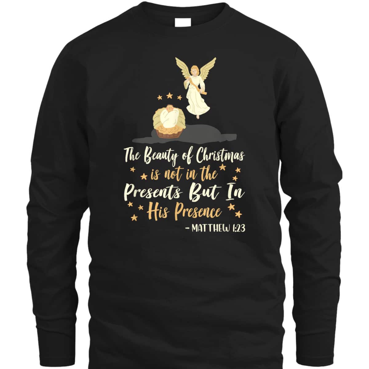 The Beauty Of Christmas Christian Nativity Season Bible Verse Matthew 1:23 T-Shirt The Beauty Of Christmas Christian Nativity Season Bible Verse Matthew 1:23 T-Shirt