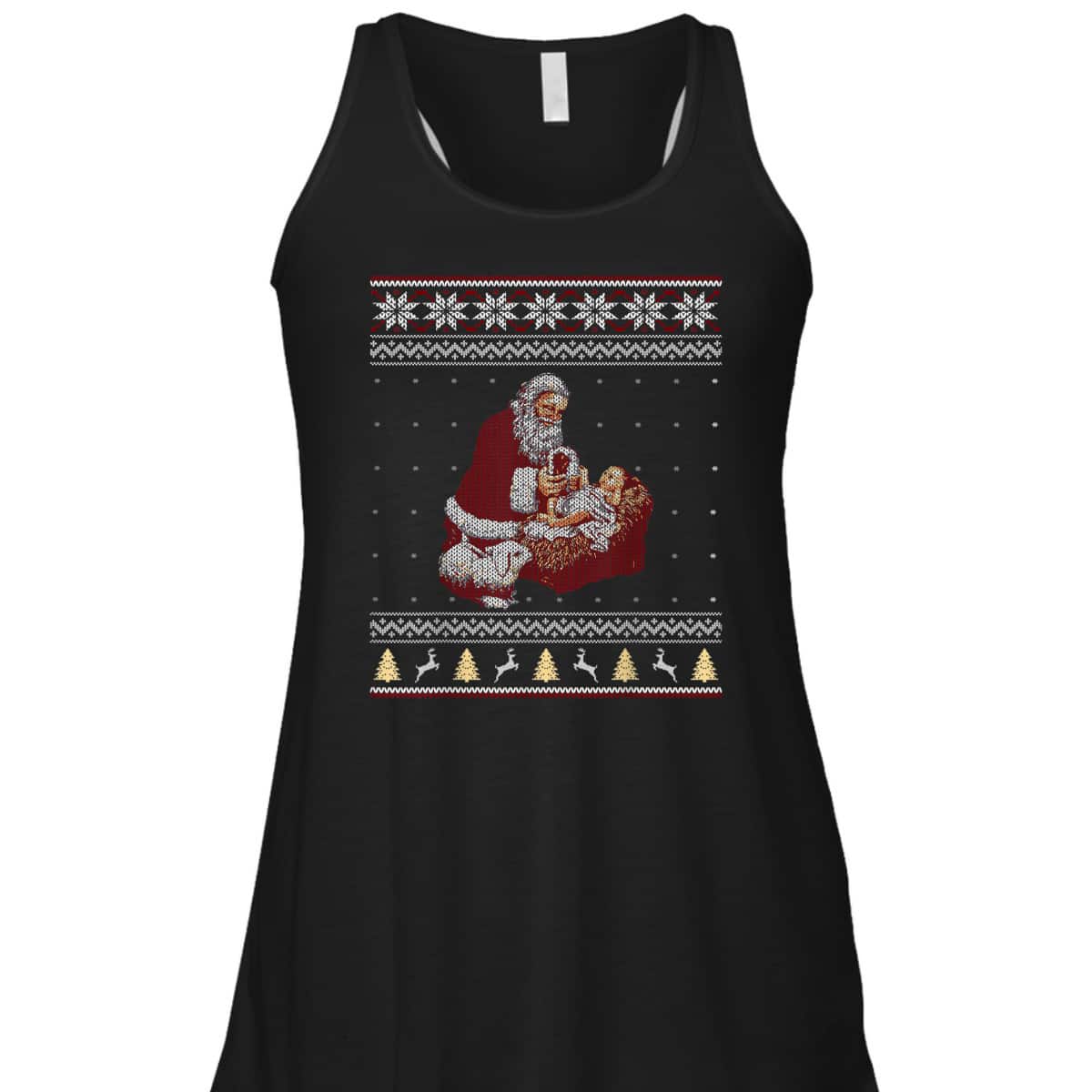 Santa Claus And Baby Jesus In The Manger Christmas Xmas T-Shirt Santa Claus And Baby Jesus In The Manger Christmas Xmas T-Shirt