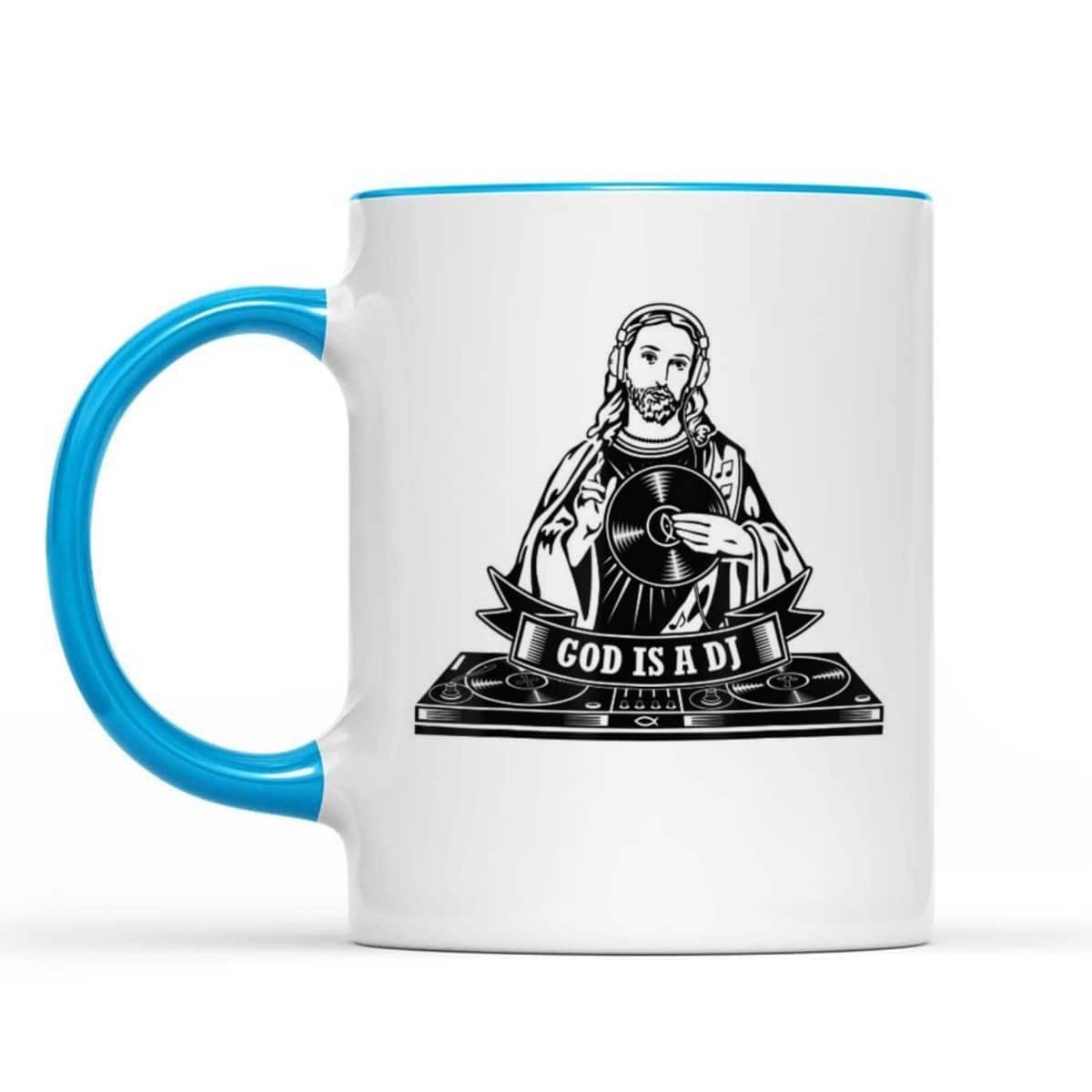 God Jesus Is A DJ Motif Funny Christian T-Shirt God Jesus Is A DJ Motif Funny Christian T-Shirt