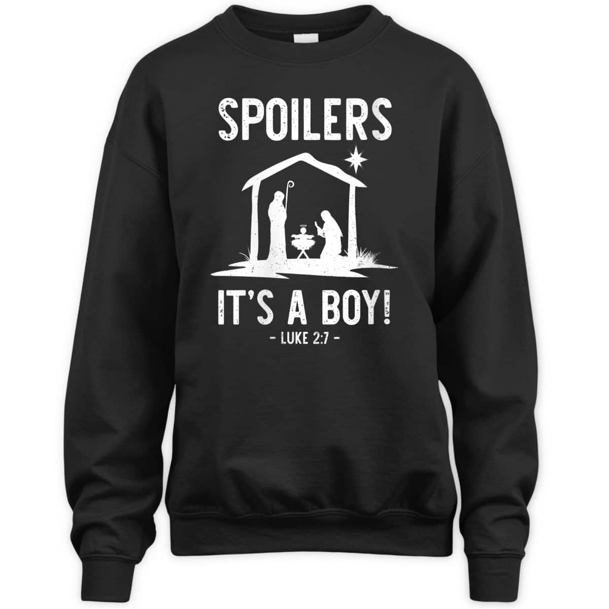 Bible Verse Christmas Spoilers It's A Boy Jesus Birth Christian T-Shirt Bible Verse Christmas Spoilers It's A Boy Jesus Birth Christian T-Shirt