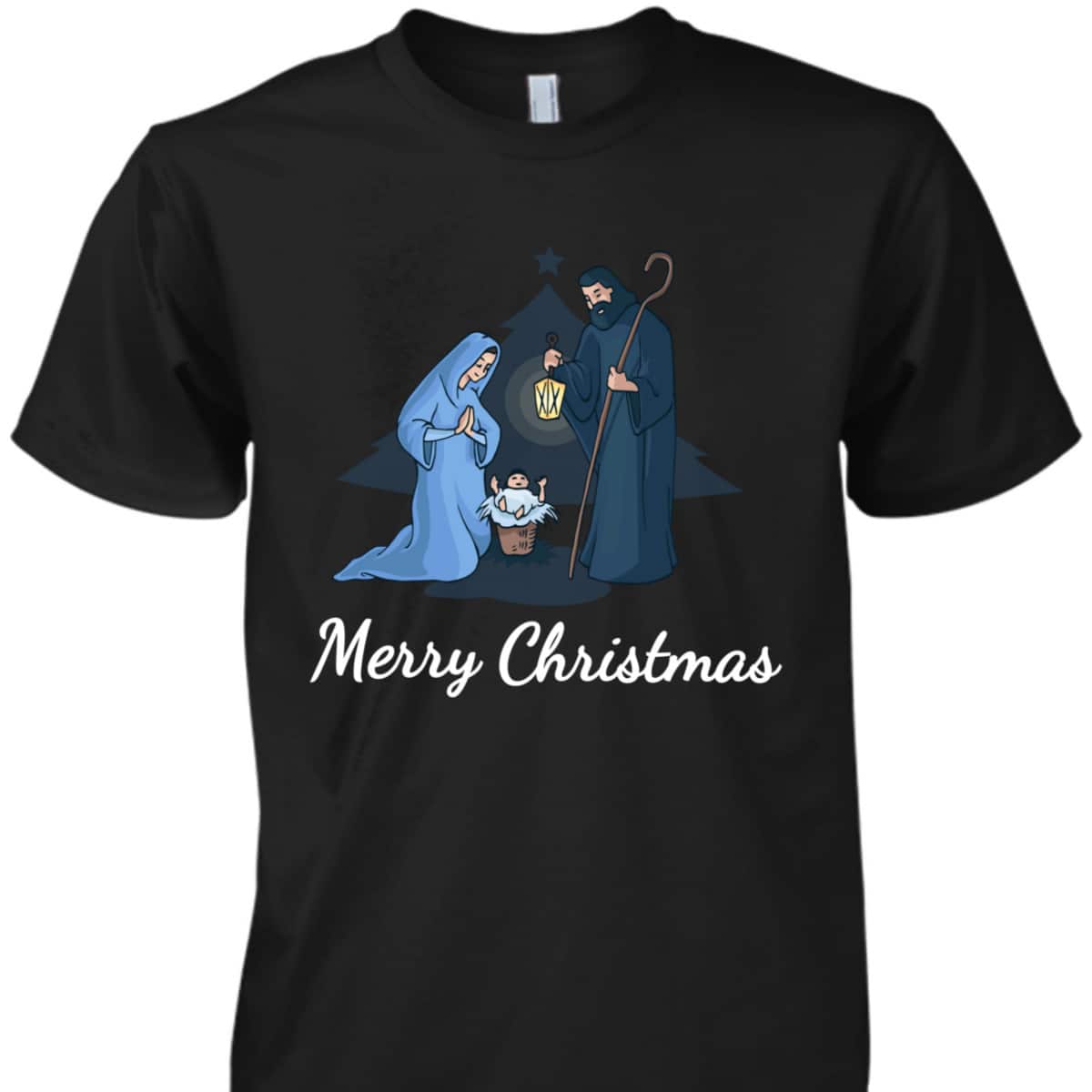 Merry Christmas And Nativity Scene Christian Faith Holiday T-Shirt Merry Christmas And Nativity Scene Christian Faith Holiday T-Shirt