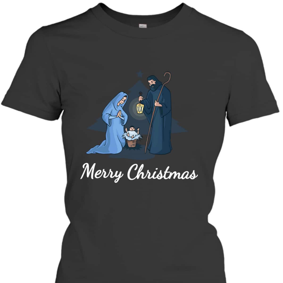 Merry Christmas And Nativity Scene Christian Faith Holiday T-Shirt Merry Christmas And Nativity Scene Christian Faith Holiday T-Shirt
