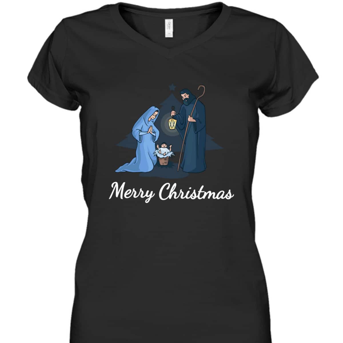 Merry Christmas And Nativity Scene Christian Faith Holiday T-Shirt Merry Christmas And Nativity Scene Christian Faith Holiday T-Shirt