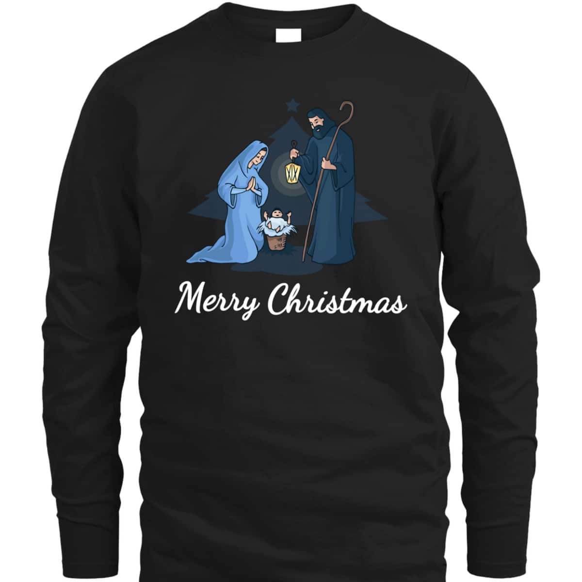 Merry Christmas And Nativity Scene Christian Faith Holiday T-Shirt Merry Christmas And Nativity Scene Christian Faith Holiday T-Shirt