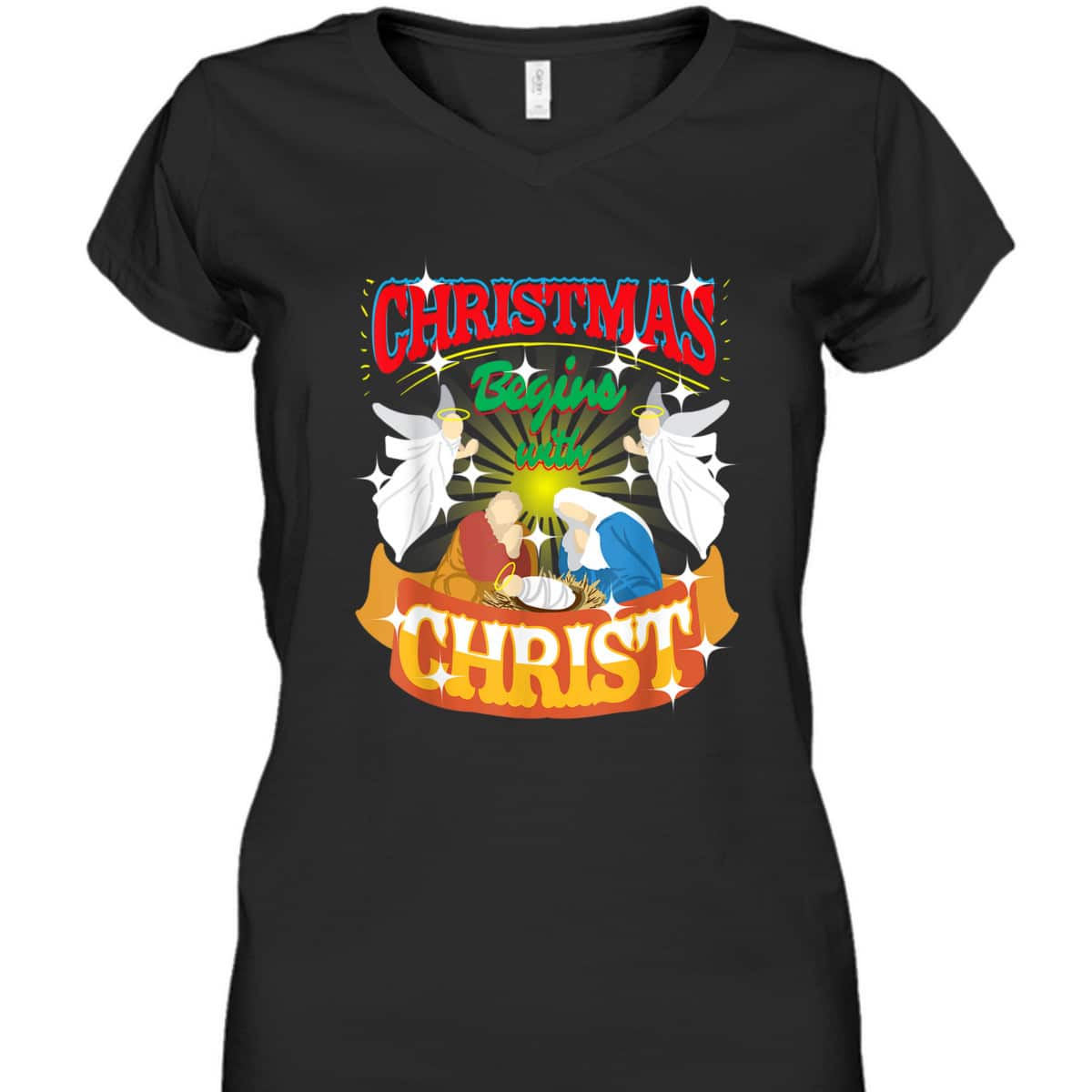 Christmas Begins With Christ Christian Jesus Xmas T-Shirt Christmas Begins With Christ Christian Jesus Xmas T-Shirt