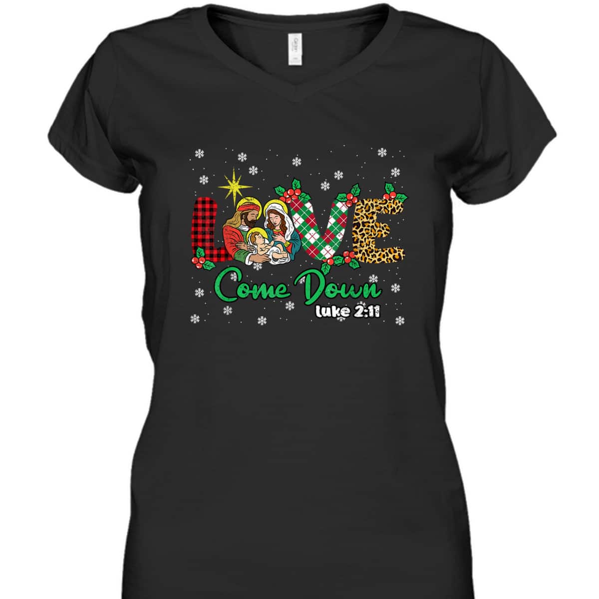 Love Christmas Pajama Plaid Leopard Christian Bible Verse T-Shirt Love Christmas Pajama Plaid Leopard Christian Bible Verse T-Shirt