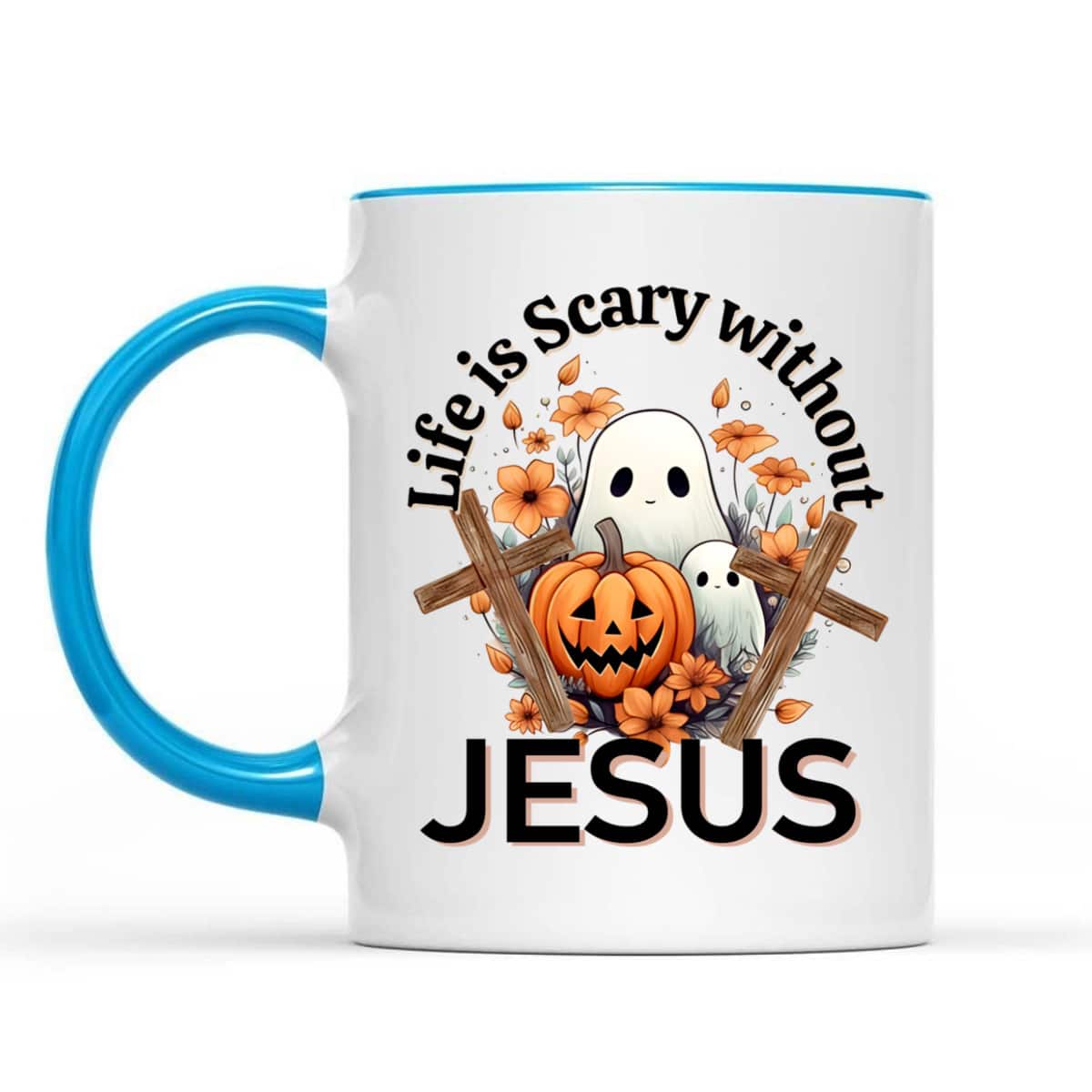 Retro Life Is Scary Without Jesus Ghost Halloween Christian T-Shirt Retro Life Is Scary Without Jesus Ghost Halloween Christian T-Shirt