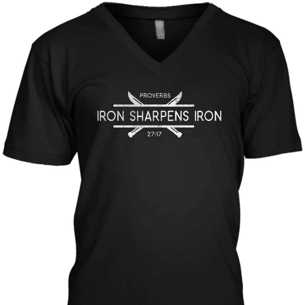 Christian Iron Sharpens Iron Bible Verse T-Shirt