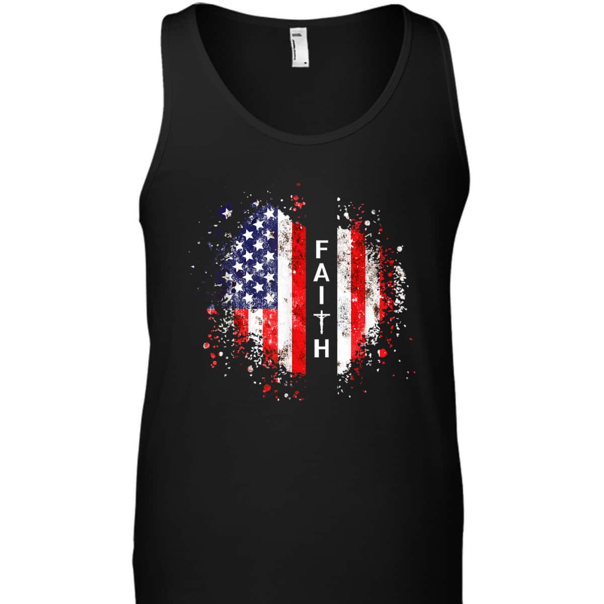 Love In Faith American Faith Graphic Christian US Flag T-Shirt Love In Faith American Faith Graphic Christian US Flag T-Shirt