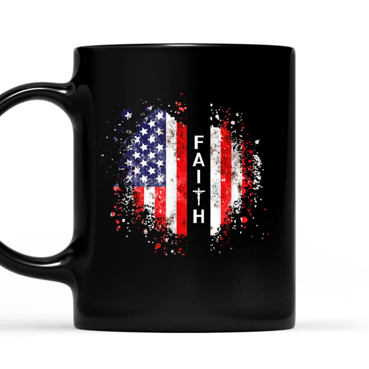 Love In Faith American Faith Graphic Christian US Flag T-Shirt Love In Faith American Faith Graphic Christian US Flag T-Shirt