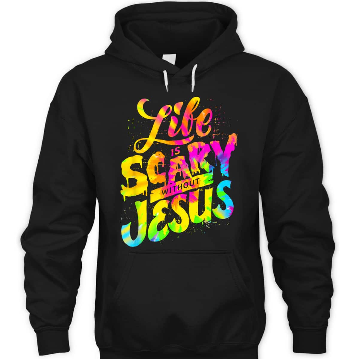 Life Is Scary Without Jesus Colorful Christian Faith T-Shirt Halloween Gift Life Is Scary Without Jesus Colorful Christian Faith T-Shirt Halloween Gift