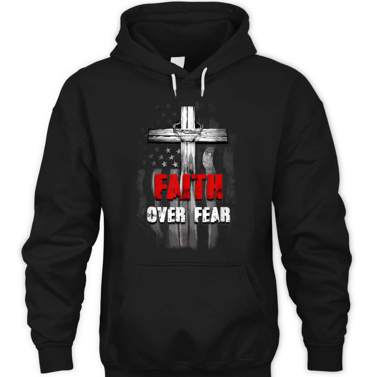 Faith Over Fear Christian US Flag Cross Bible Verse Religious T-Shirt Faith Over Fear Christian US Flag Cross Bible Verse Religious T-Shirt