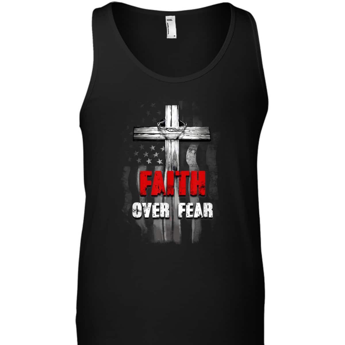 Faith Over Fear Christian US Flag Cross Bible Verse Religious T-Shirt Faith Over Fear Christian US Flag Cross Bible Verse Religious T-Shirt