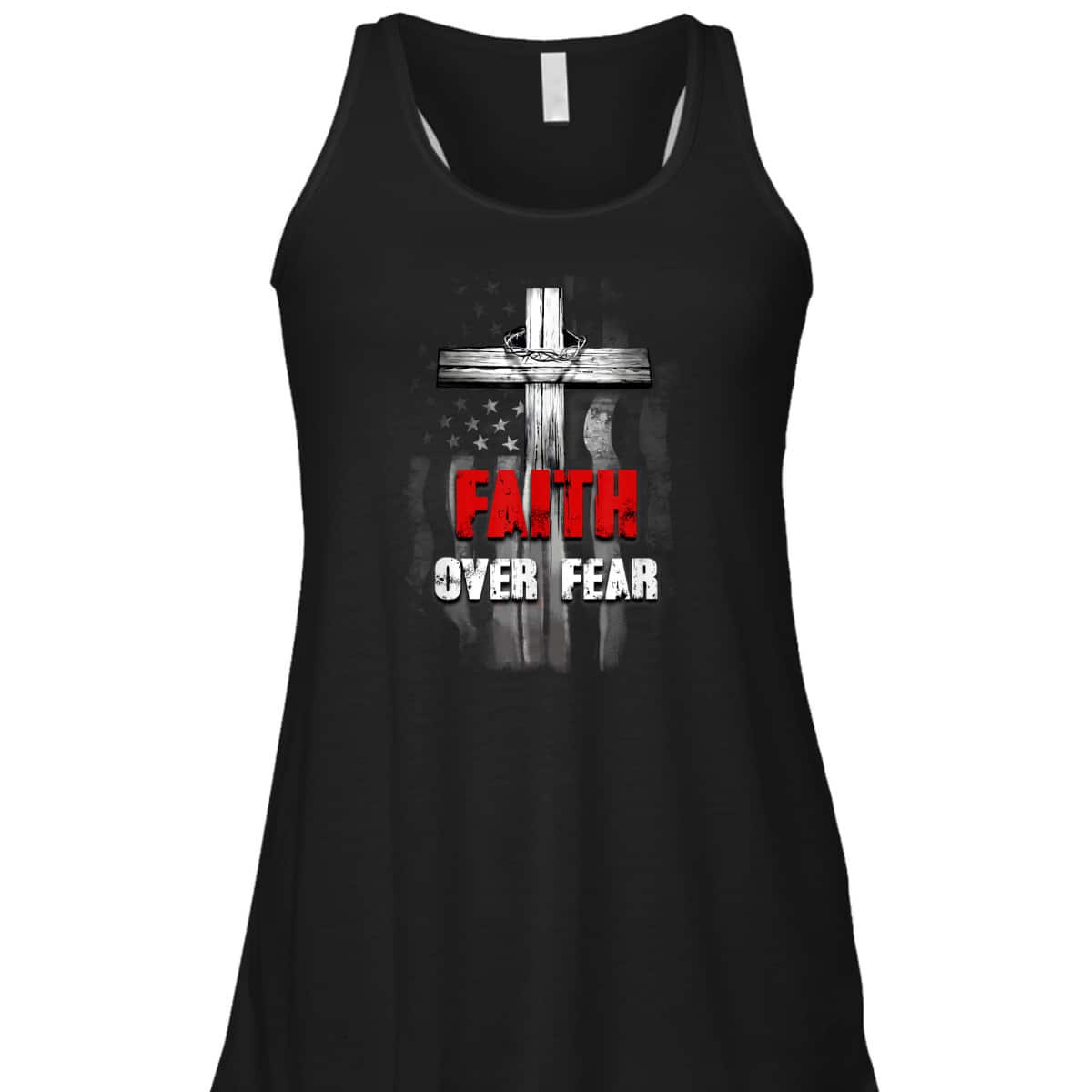 Faith Over Fear Christian US Flag Cross Bible Verse Religious T-Shirt Faith Over Fear Christian US Flag Cross Bible Verse Religious T-Shirt