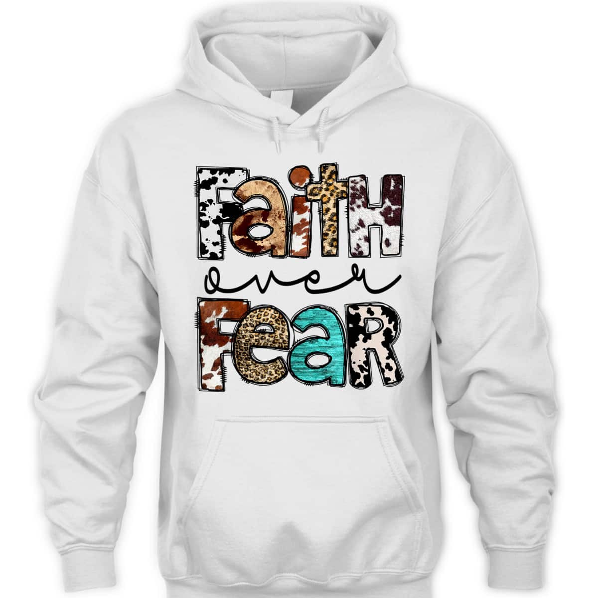 Leopard Faith Over Fear Cowboy Western Country Christian T-Shirt Leopard Faith Over Fear Cowboy Western Country Christian T-Shirt