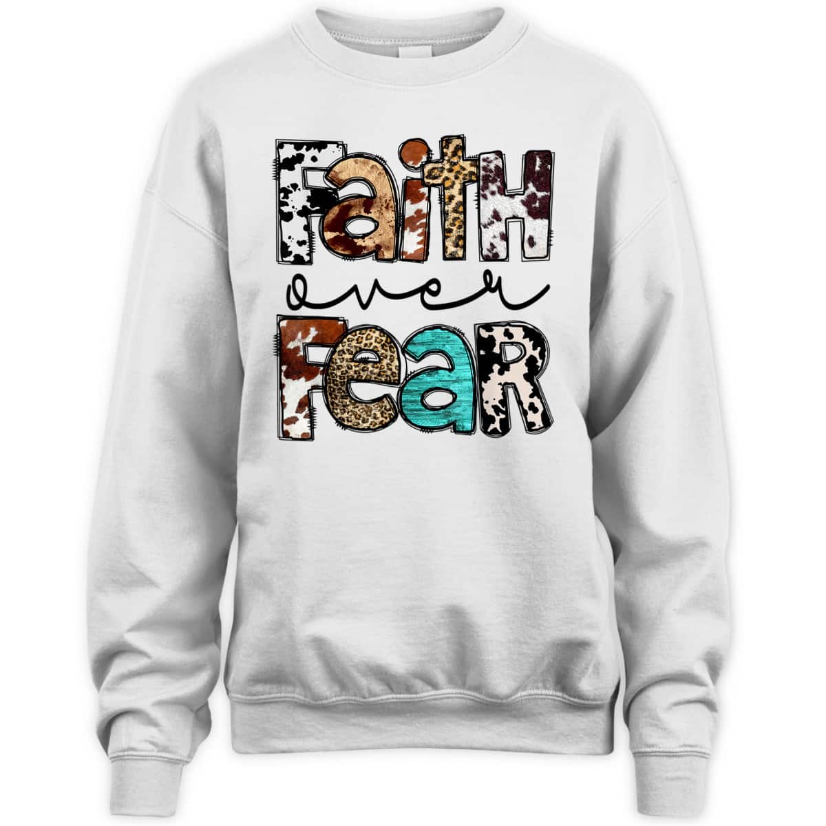 Leopard Faith Over Fear Cowboy Western Country Christian T-Shirt Leopard Faith Over Fear Cowboy Western Country Christian T-Shirt