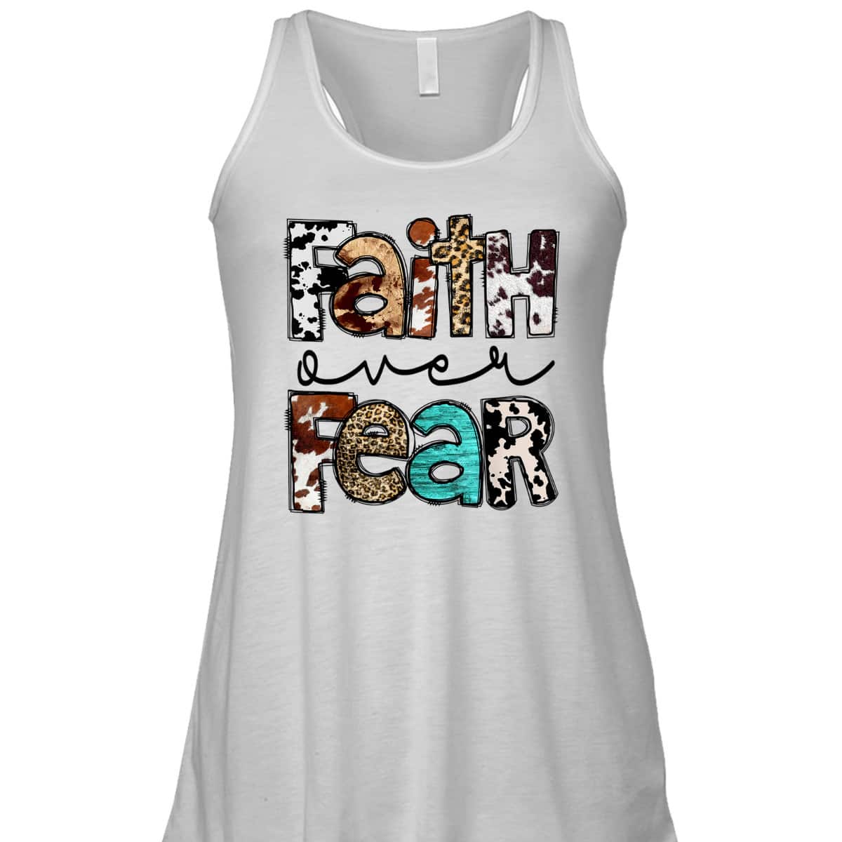 Leopard Faith Over Fear Cowboy Western Country Christian T-Shirt Leopard Faith Over Fear Cowboy Western Country Christian T-Shirt