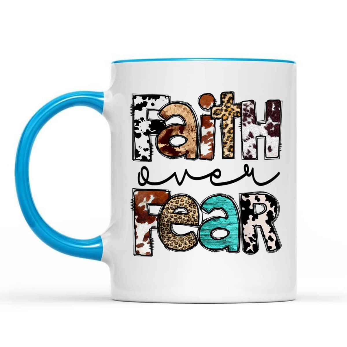 Leopard Faith Over Fear Cowboy Western Country Christian T-Shirt Leopard Faith Over Fear Cowboy Western Country Christian T-Shirt