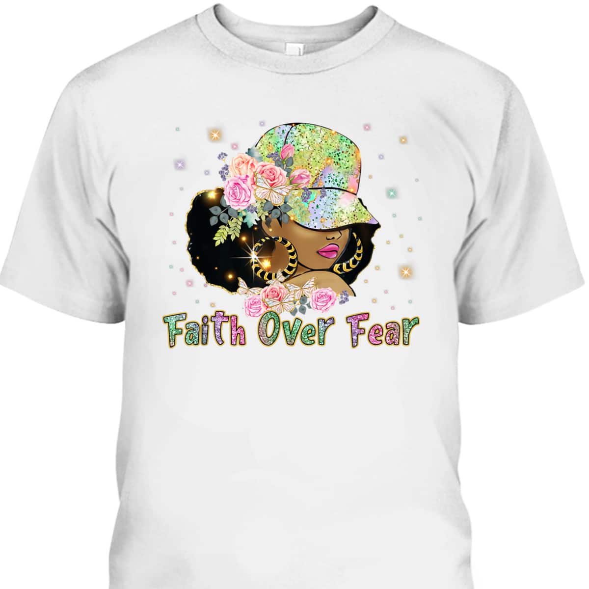 Black Woman Afro Melanin Faith Christian African American T-Shirt Black Woman Afro Melanin Faith Christian African American T-Shirt
