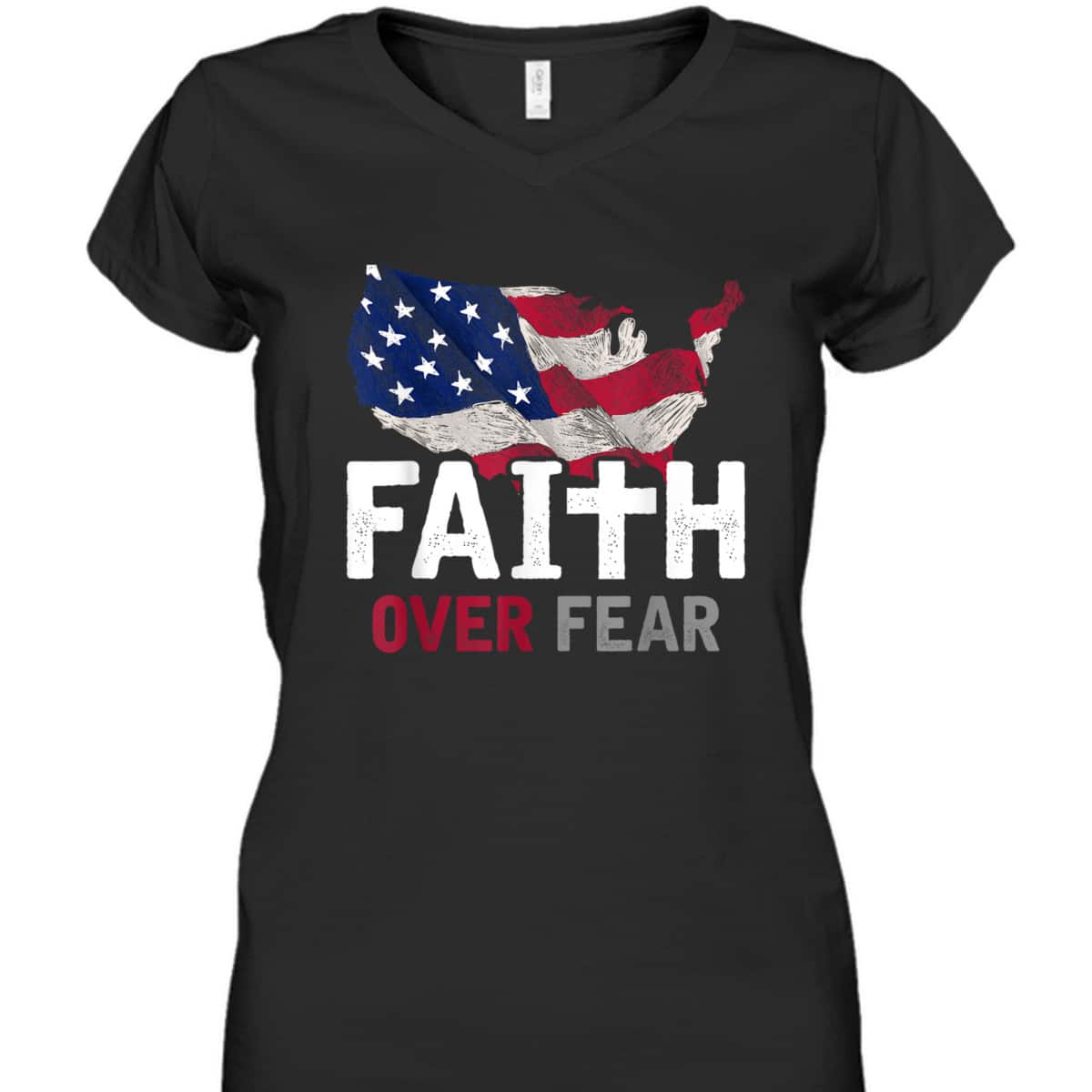 Faith Over Fear Patriotic Christian USA Flag Lord Jesus T-Shirt Faith Over Fear Patriotic Christian USA Flag Lord Jesus T-Shirt