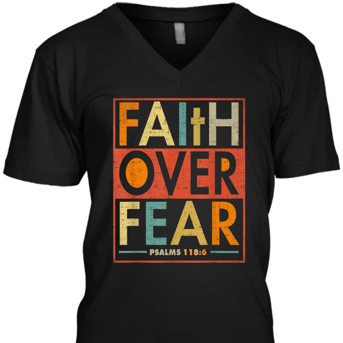 Faith Over Fear Vintage Retro Christian Gift Bible Verse T-Shirt Faith Over Fear Vintage Retro Christian Gift Bible Verse T-Shirt