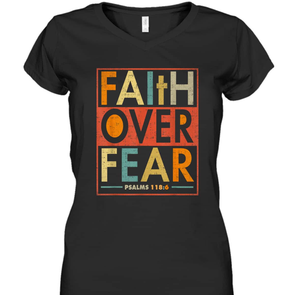 Faith Over Fear Vintage Retro Christian Gift Bible Verse T-Shirt Faith Over Fear Vintage Retro Christian Gift Bible Verse T-Shirt