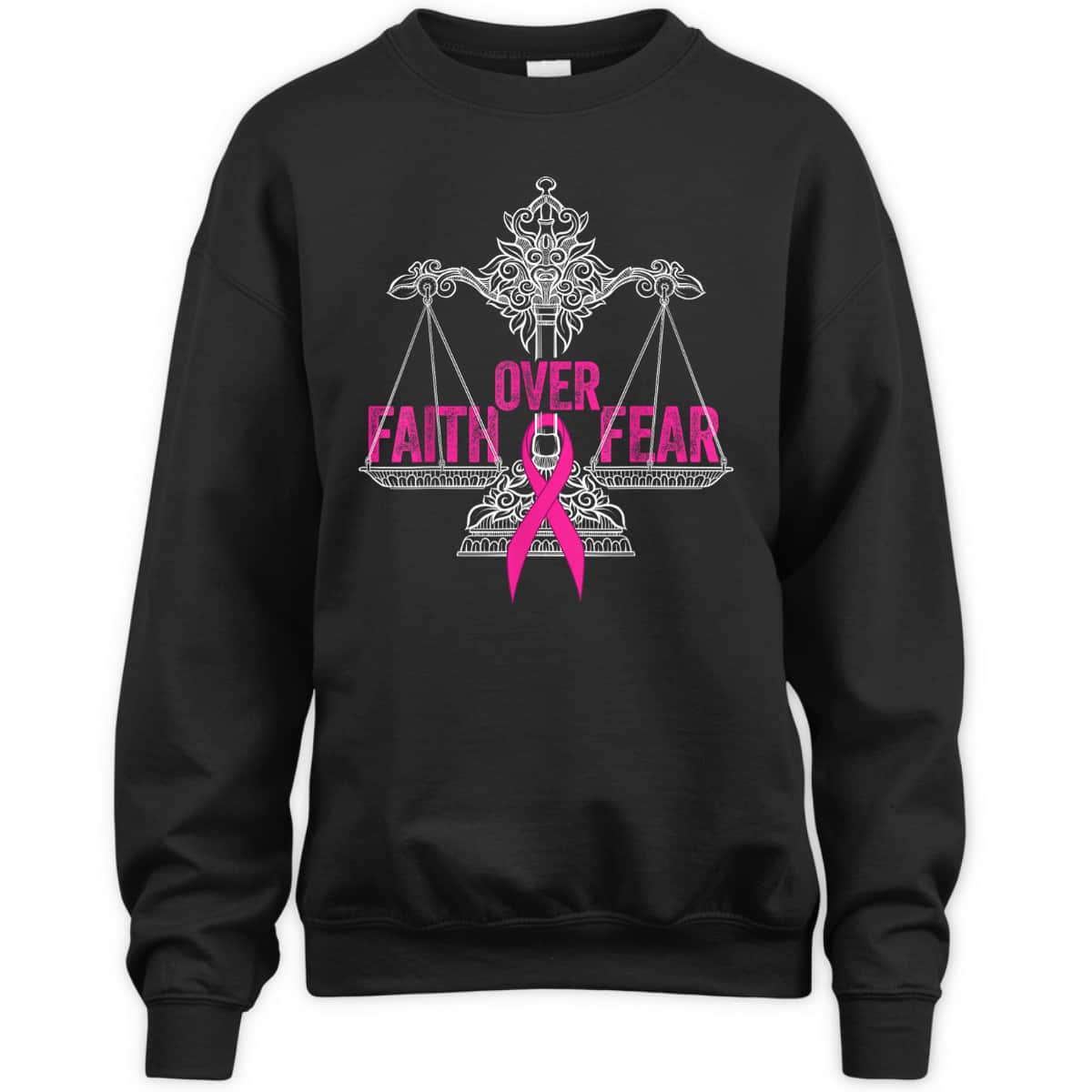Faith Over Fear Survivor Warrior Pink Ribbon Breast Cancer T-Shirt Faith Over Fear Survivor Warrior Pink Ribbon Breast Cancer T-Shirt