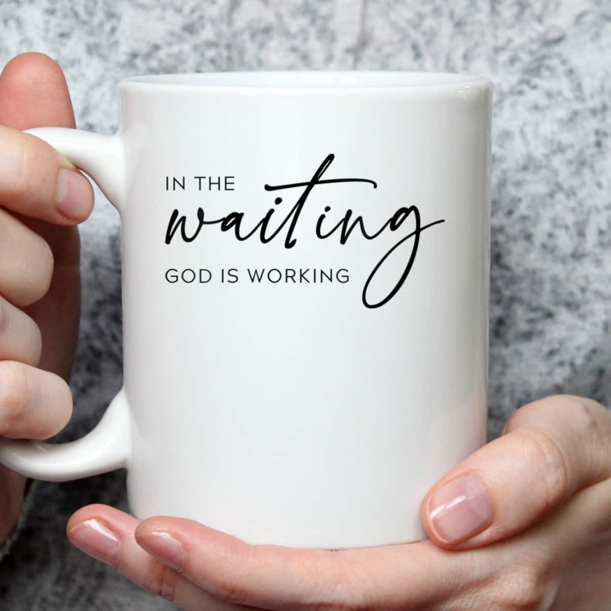 In The Waiting God Is Working Trendy Christian Saying T-Shirt In The Waiting God Is Working Trendy Christian Saying T-Shirt