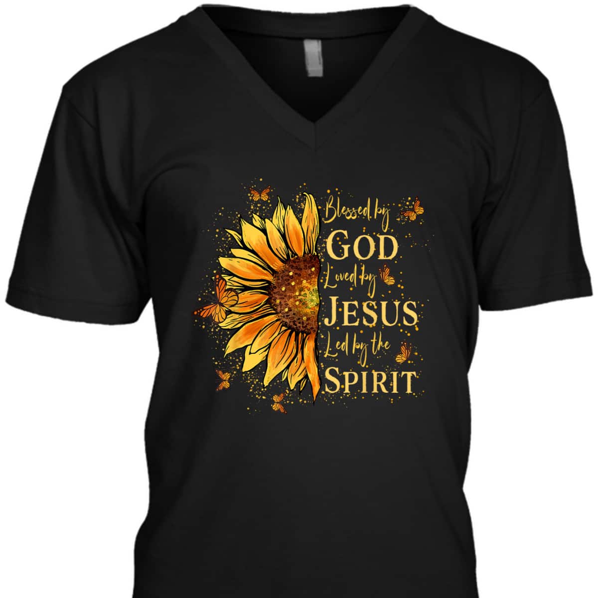 Blessed By God Loved By Jesus Sunflower T-Shirt Blessed By God Loved By Jesus Sunflower T-Shirt