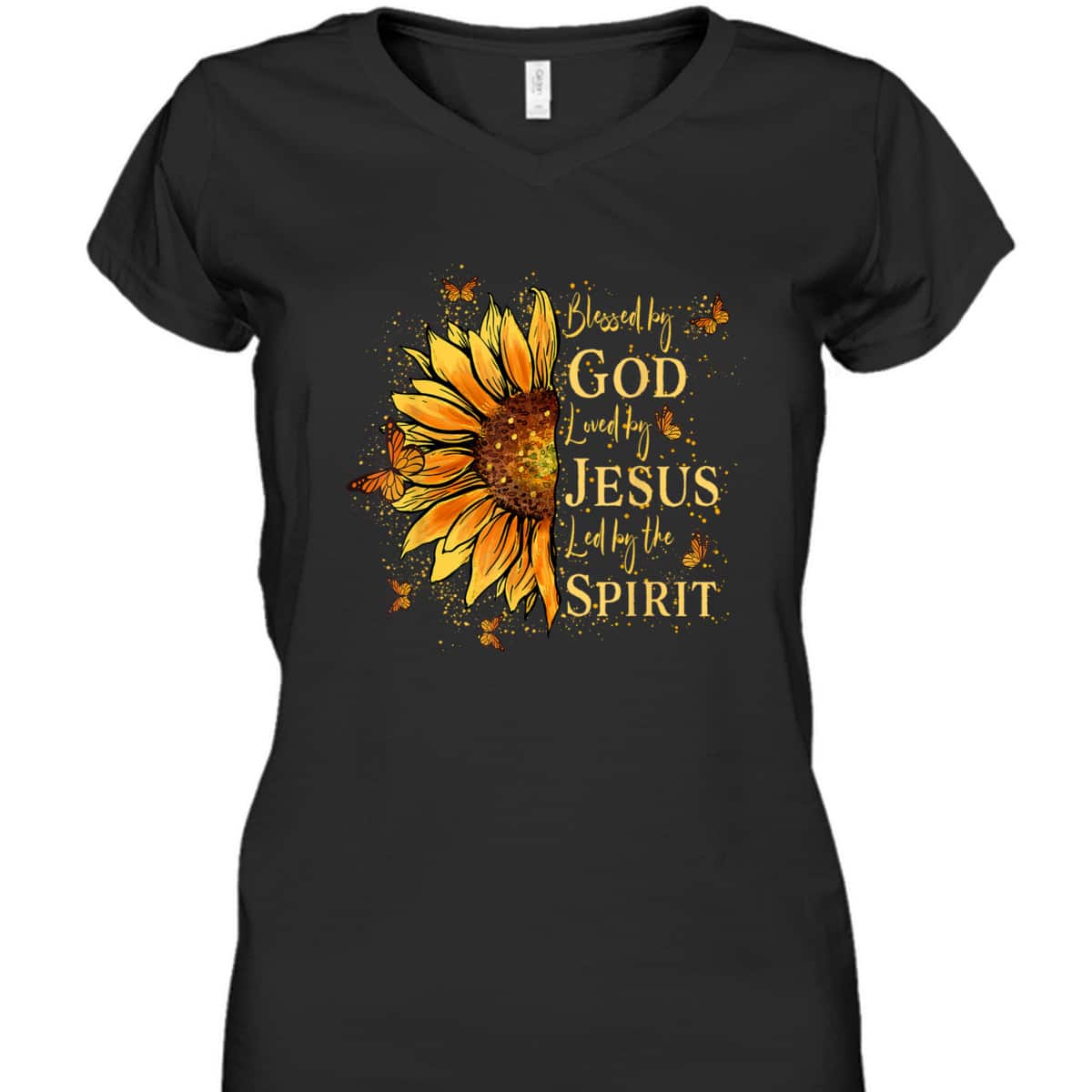 Blessed By God Loved By Jesus Sunflower T-Shirt Blessed By God Loved By Jesus Sunflower T-Shirt