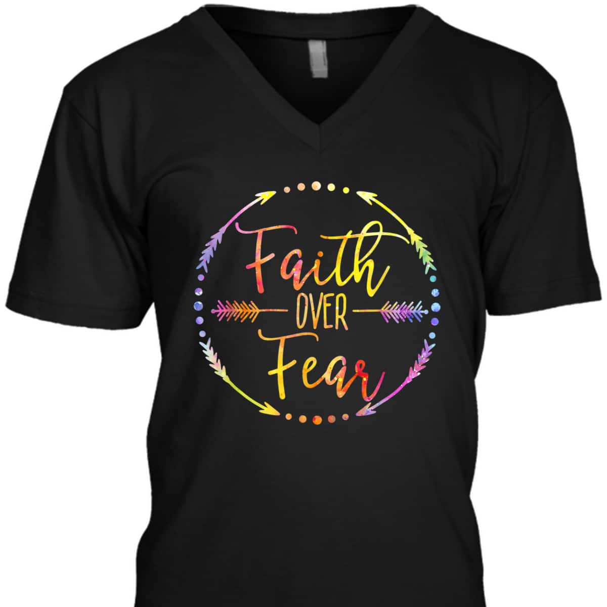 Faith Over Fear Arrow Cute Lettering Inspirational Christian T-Shirt Faith Over Fear Arrow Cute Lettering Inspirational Christian T-Shirt